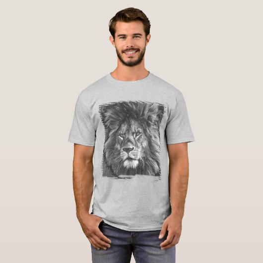 Aangepaste Sjabloon Lion Face Pop Art Mannen Moder T-shirt (Voorkant volledig)
