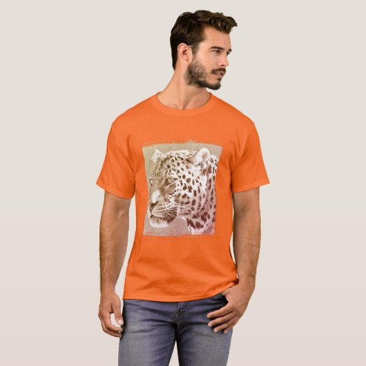 Aangepaste Sjabloon Luipaard Hoofd Mannen Athletis T-shirt (Voorkant volledig)