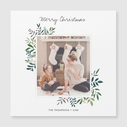 Aangepaste Sjabloon met kerstkaart Magnet voor fot (Voorkant)