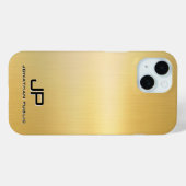 Aangepaste Sjabloon Metallic Look Gold Monogram Case-Mate iPhone Case (Achterkant (horizontaal))