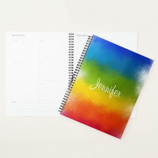 Aangepaste Sjabloon modern elegant kleurig script Planner (Display)
