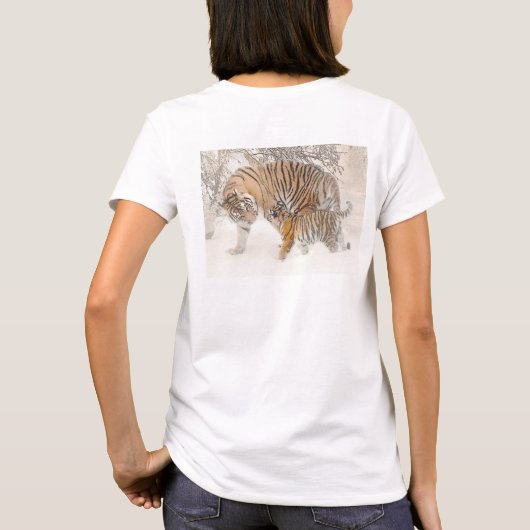 Aangepaste Sjabloon Modern Elegant Tigers Trendy T-shirt (Achterkant)
