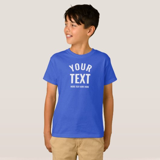 Aangepaste Sjabloon Modern Royal Blue Kinder Jonge T-shirt (Voorkant volledig)