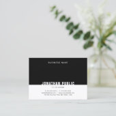 Aangepaste Sjabloon modern zwart-wit elegant Visitekaartje (Staand voorkant)