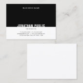 Aangepaste Sjabloon modern zwart-wit elegant Visitekaartje (Voorkant / Achterkant)