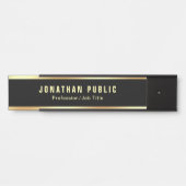 Aangepaste Sjabloon Modern zwart-wit en goud Deurbordje (Voorkant)
