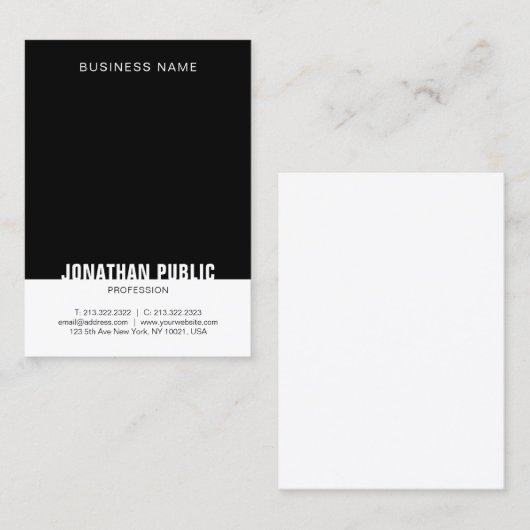 Aangepaste Sjabloon modern zwart-wit Visitekaartje (Voorkant / Achterkant)