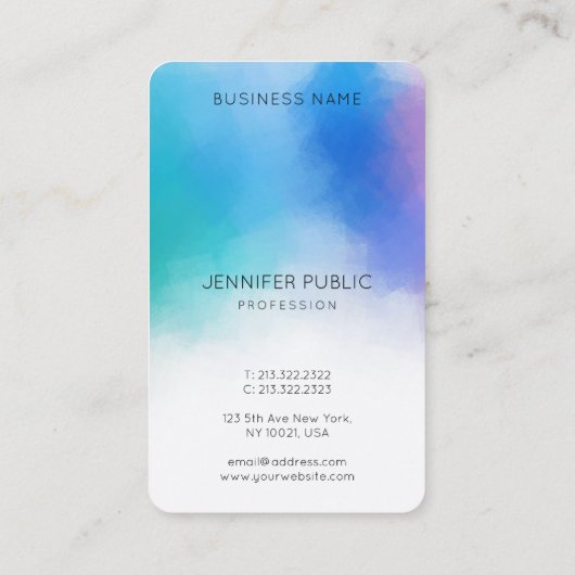 Aangepaste Sjabloon Moderne, kleurrijke Abstracte  Visitekaartje (Achterkant)