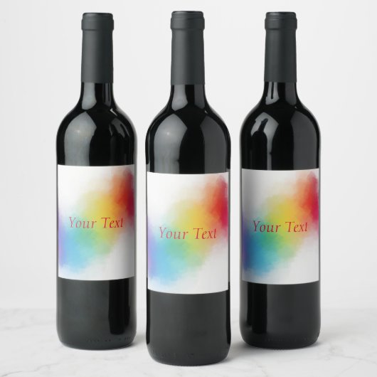 Aangepaste Sjabloon Moderne regenboog Abstract kle Wijn Etiket (Flessen)