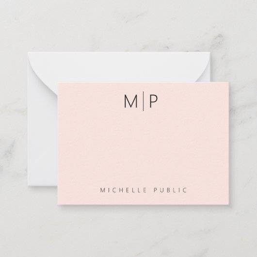 Aangepaste sjabloon monogram initiaal chic roze (Voorkant)