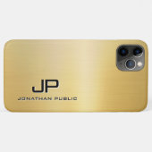 Aangepaste Sjabloon Monogram Metallic Look Gold Case-Mate iPhone Case (Achterkant (horizontaal))