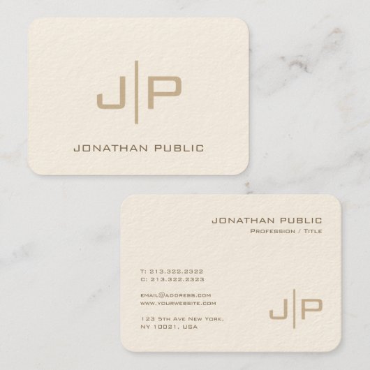 Aangepaste Sjabloon Monogram Mighty Size Luxury Cr Visitekaartje (Voorkant / Achterkant)