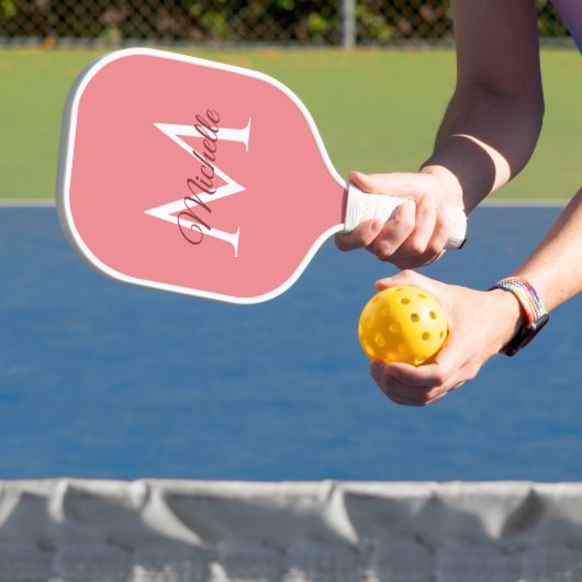 Aangepaste Sjabloon Monogram Naam Dubbelzijdig Pickleball Paddle (Insitu)