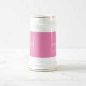 Aangepaste Sjabloon Namen Initiaal Monogram roze w Bierpul (Center)