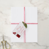 Aangepaste sjabloon Prettig kerstfeest Gelukkig ni Cadeaulabel (Met Touw)