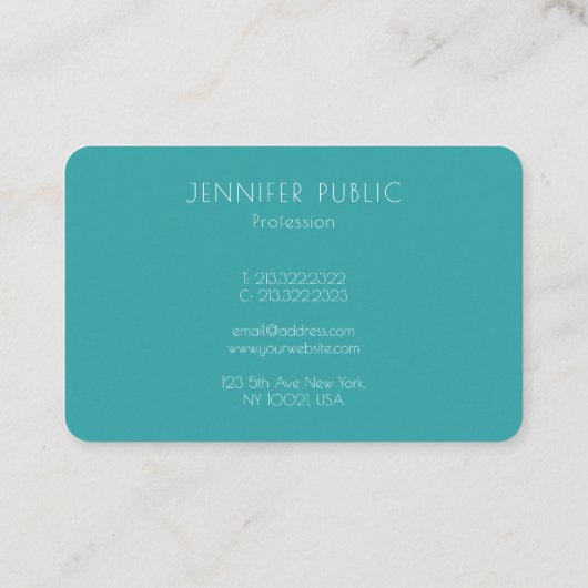 Aangepaste Sjabloon Professional Elegant Modern Visitekaartje (Achterkant)