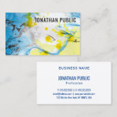 Aangepaste Sjabloon Professional Modern Blauw Geel Visitekaartje (Voorkant / Achterkant)