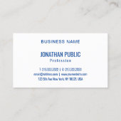 Aangepaste Sjabloon Professional Modern Blauw Geel Visitekaartje (Achterkant)