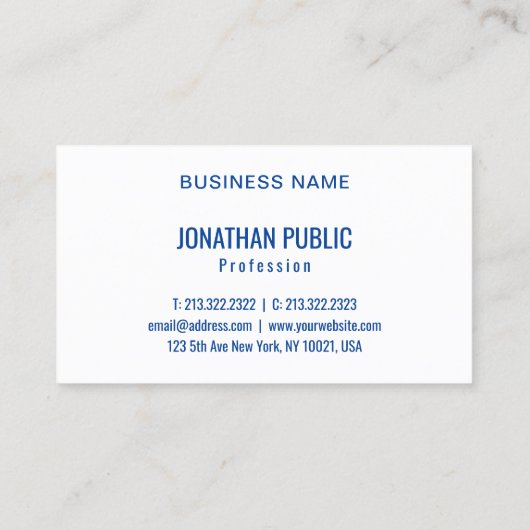 Aangepaste Sjabloon Professional Modern Blauw Geel Visitekaartje (Achterkant)