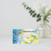 Aangepaste Sjabloon Professional Modern Blauw Geel Visitekaartje (Staand voorkant)