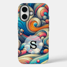 Aangepaste Sjabloon Psychedelic Wavy Print