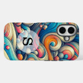 Aangepaste Sjabloon Psychedelic Wavy Print Case-Mate iPhone Case (Achterkant (horizontaal))