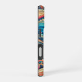 Aangepaste Sjabloon Psychedelic Wavy Print iPhone 16 Hoesje (Rechterkant)
