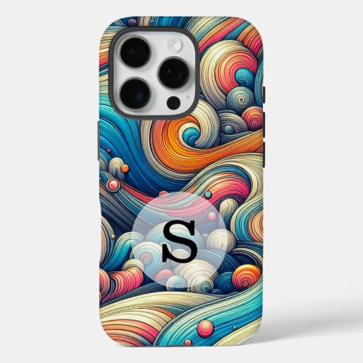 Aangepaste sjabloon psychedelische golvende print Case-Mate iPhone case (Achterkant)