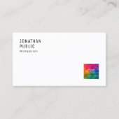 Aangepaste Sjabloon QR Code Logo Modern Elegant Ee Visitekaartje (Voorkant)