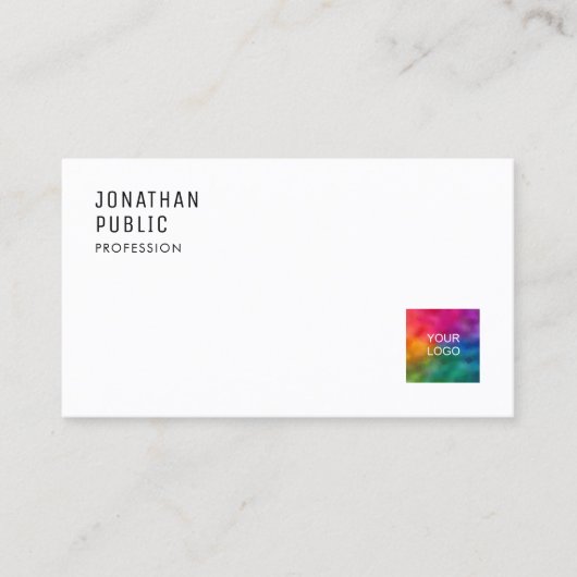 Aangepaste Sjabloon QR Code Logo Modern Elegant Ee Visitekaartje (Voorkant)