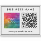 Aangepaste Sjabloon QR Code Tekst Zakelijk Logo St Sticker (Voorkant)