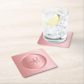 Aangepaste Sjabloon Roos Gold Monogram Elegant Kartonnen Onderzetters (Insitu)