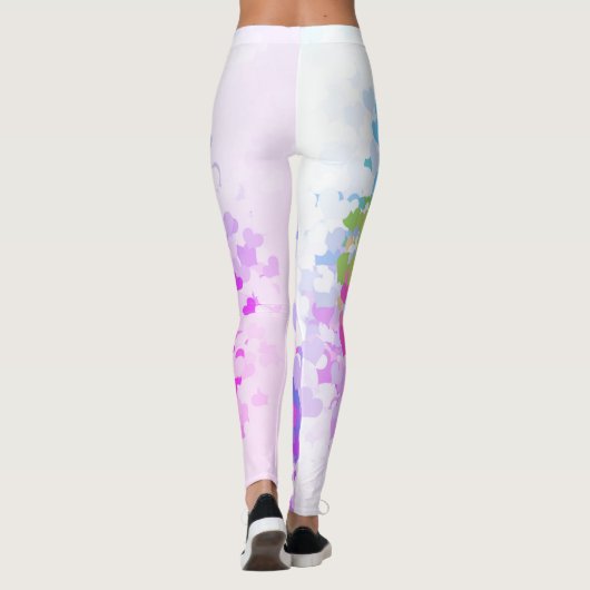Aangepaste Sjabloon roze rode blauwe gele groene k Leggings (Achterkant)