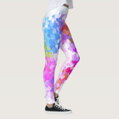 Aangepaste Sjabloon roze rode blauwe gele groene k Leggings (Rechts)