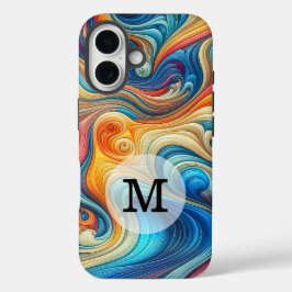 Aangepaste Sjabloon Stijlvolle Wavy Print iPhone 16 Hoesje