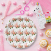 Aangepaste Sjabloon Trendy Modern Elegant Rozen Papieren Bordje (Feest)