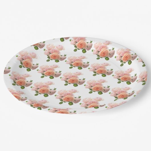 Aangepaste Sjabloon Trendy Modern Elegant Rozen Papieren Bordje (Gekanteld)