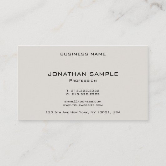 Aangepaste Sjabloon Trendy Modern Elegant Visitekaartje (Achterkant)