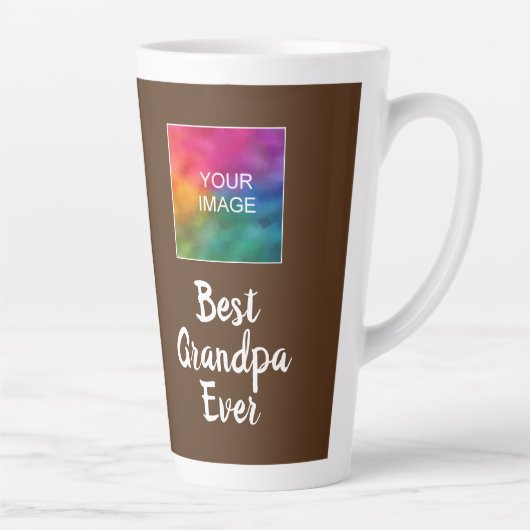 Aangepaste Sjabloon Typografie Bruin Beste Opa Ooi Latte Mok (Rechts)