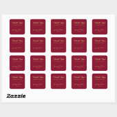 Aangepaste Sjabloon Typografie Gouden Tekst Bedank Vierkante Sticker (Vel)