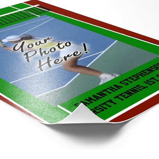 Aangepaste Sjabloon van de Fotogrens van Tennis Pl Foto Afdruk (Hoek)
