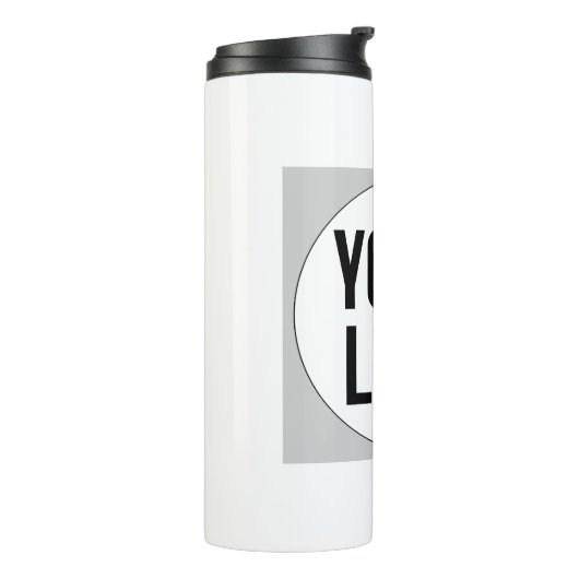 Aangepaste sjabloon van het ontwerp van de logo op thermosbeker (Gedraaid links)