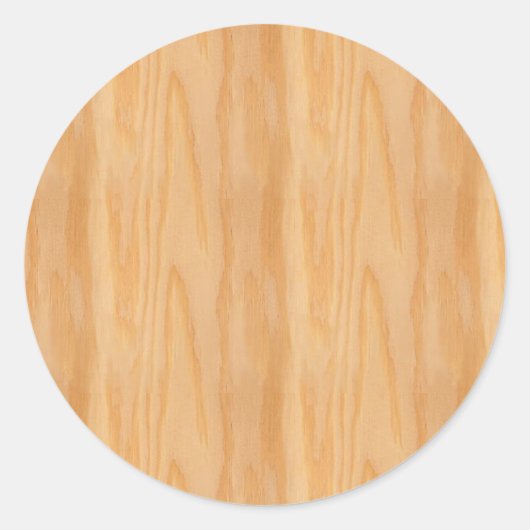 Aangepaste Sjabloon van hout blanco Trendy Elegant Ronde Sticker (Voorkant)