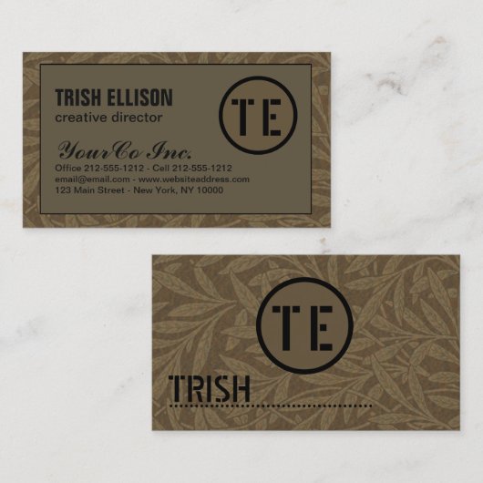 Aangepaste Sjabloon van visitekaartje Earthy Kraft (Voorkant / Achterkant)