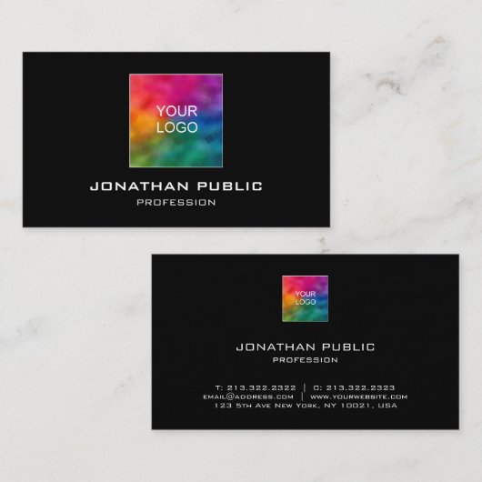 Aangepaste Sjabloon Voeg je eigen Logo toe tot nu  Visitekaartje (Voorkant / Achterkant)