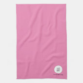 Aangepaste Sjabloon Voeg uw bedrijf Logo tekst roz Theedoek (Verticaal)