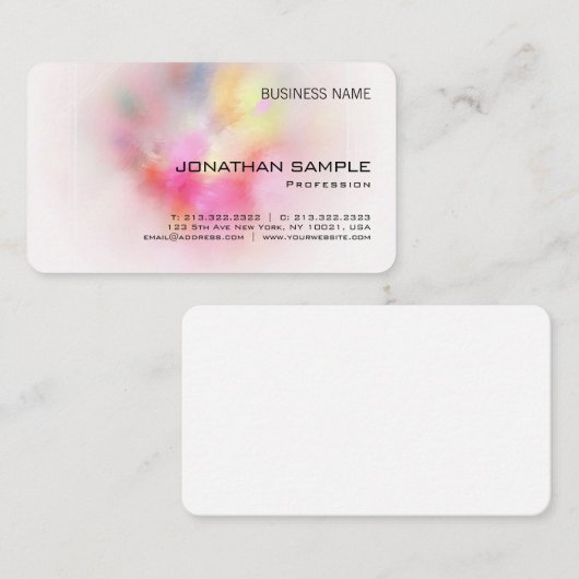 Aangepaste Sjabloon voor Abstract kunstwerk — eleg Visitekaartje (Voorkant / Achterkant)