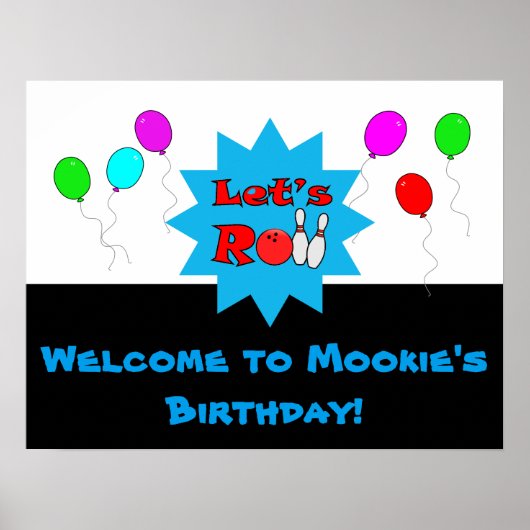 Aangepaste Sjabloon voor Bowling-Poster Poster (Voorkant)