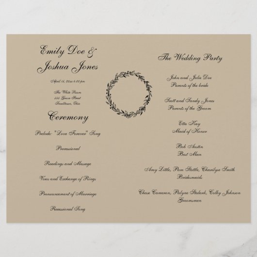 Aangepaste Sjabloon voor bruiloft-ceremonie - Prog (Achterkant)