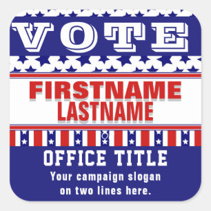 Aangepaste Sjabloon voor campagne Ronde Klassieke  Vierkante Sticker